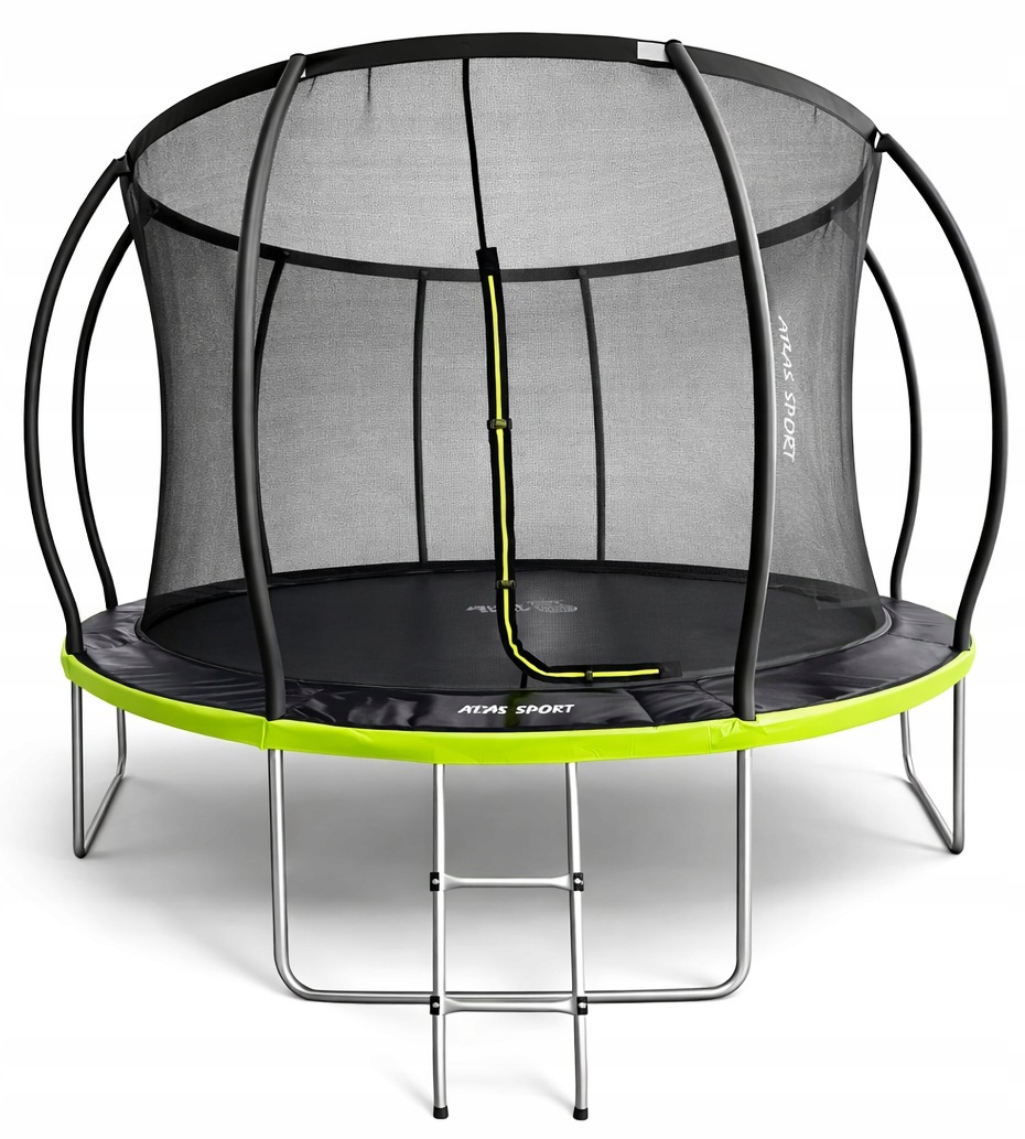 TRAMPOLINA OGRODOWA ATLAS SPORT 305 cm 10ft SIATKA 180 CM PRO ZIELONA